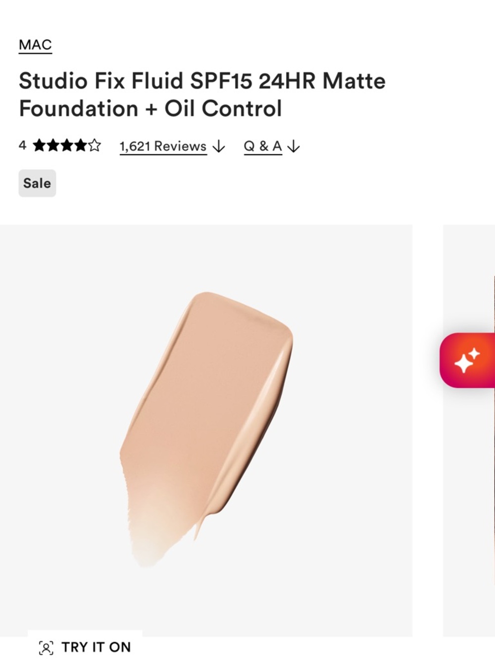MAC Cosmetics Studio Fix Fluid SPF15 24HR Matte Foundation + Oil Control - Picture 2 of 5